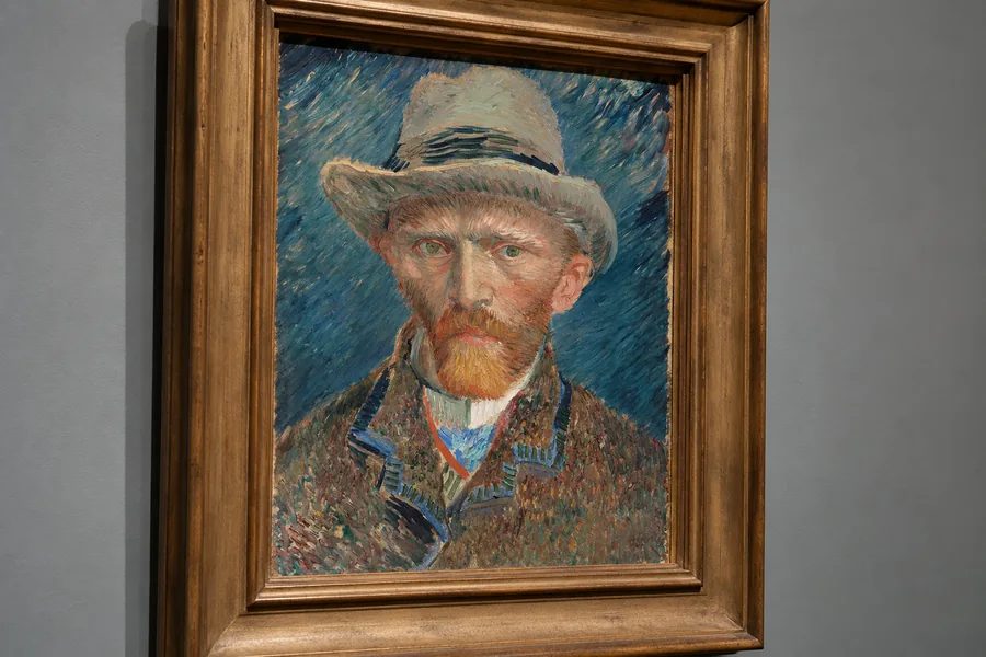 Van Gogh self-portrait in a gilded frame at the Rijksmuseum